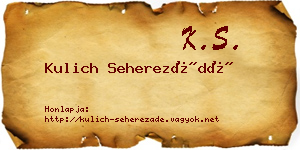 Kulich Seherezádé névjegykártya